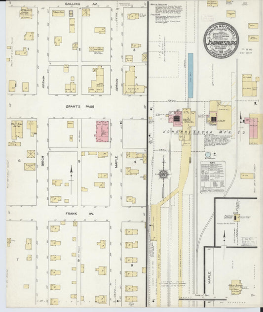 Sanborn Fire Insurance Map from Johannesburg, Otsego County, Michigan (1912), Sheet #0001 - Historic Sanborn Fire Insurance Map Print, vintage old map wall art, antique decor, genealogy gift, Michigan Michigan map