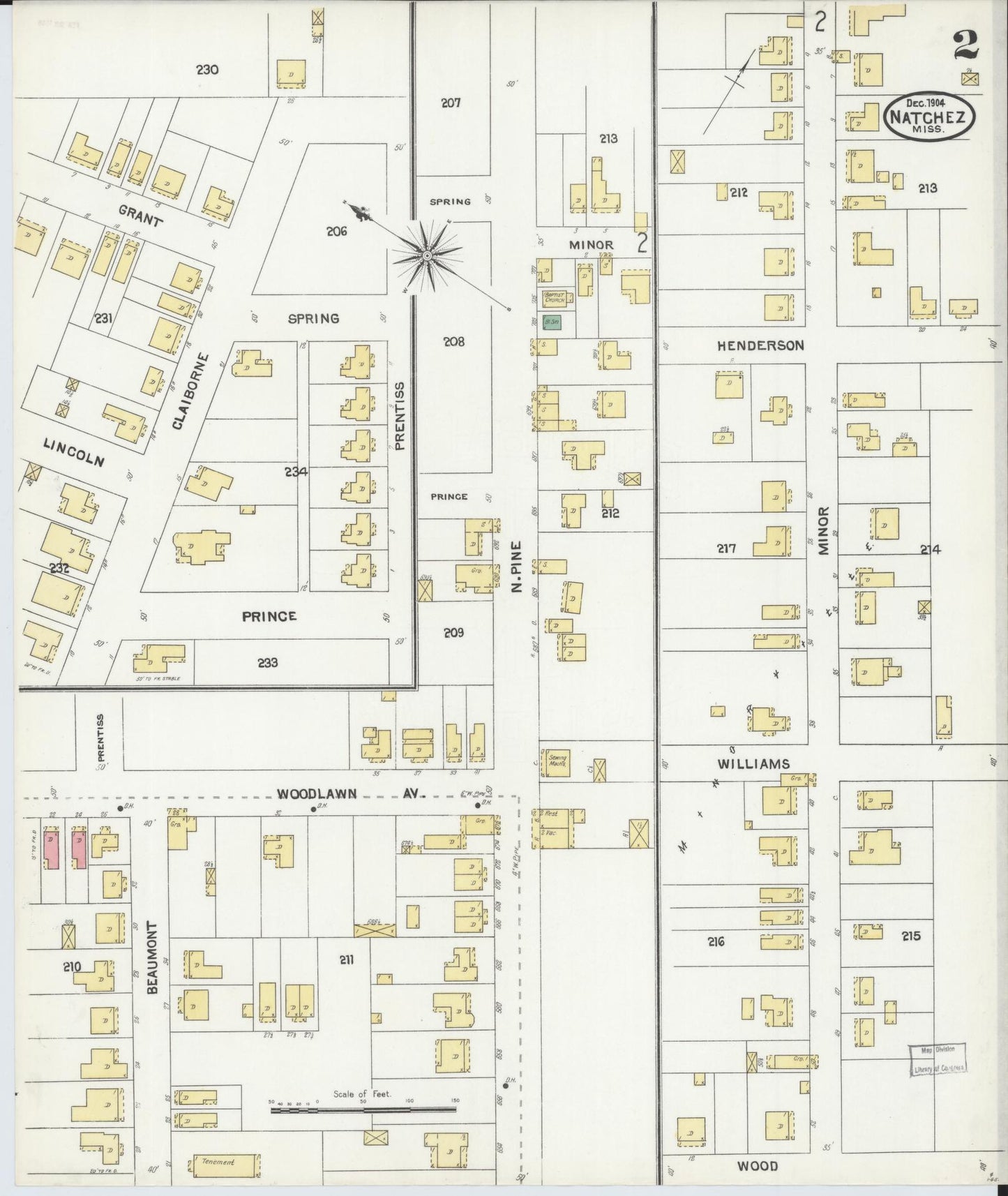 Sanborn Fire Insurance Map from Natchez, Adams County, Mississippi (1904), Sheet #0002 - Complete Map Set gallery image, historic Sanborn map, vintage wall art, Mississippi Mississippi