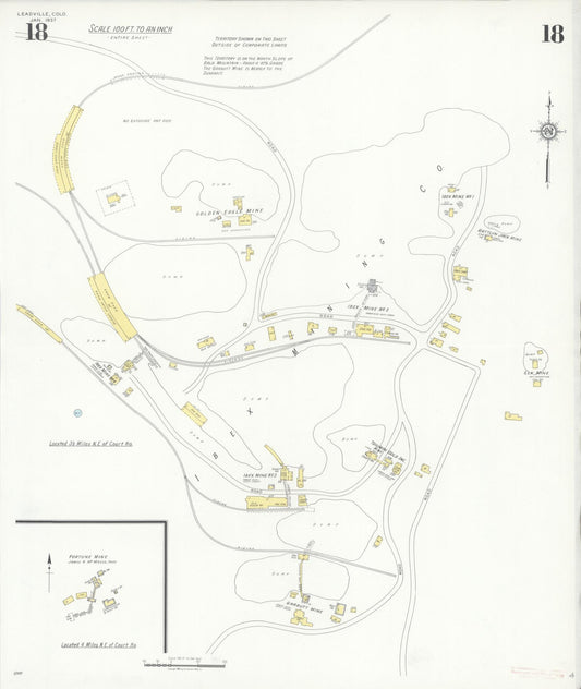 Sanborn Fire Insurance Map from Leadville, Lake County, Colorado (1937), Sheet #0018 - Historic Sanborn Fire Insurance Map Print, vintage old map wall art, antique decor, genealogy gift, Colorado Colorado map