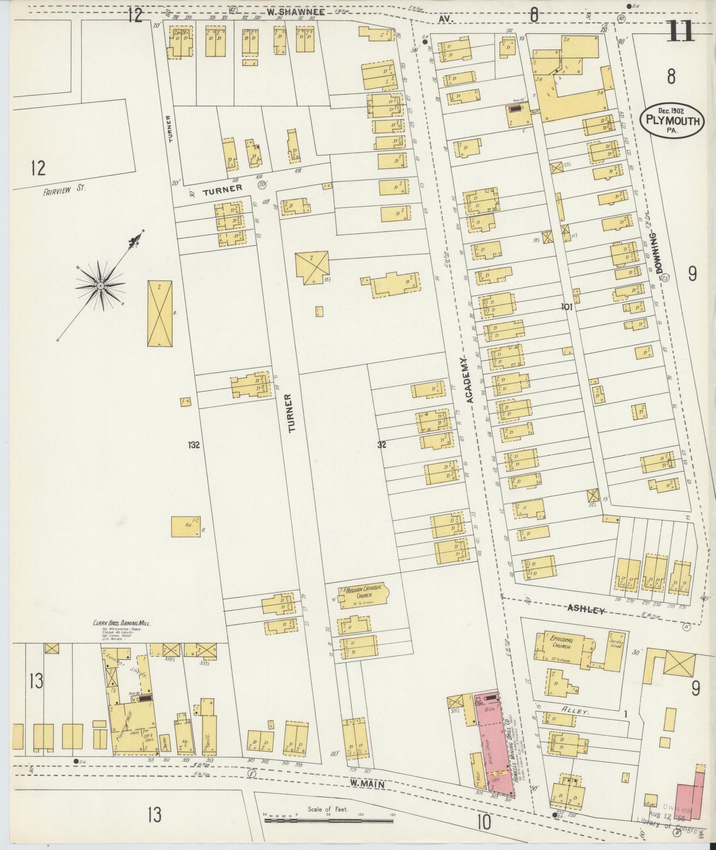 Sanborn Fire Insurance Map from Plymouth, Luzerne County, Pennsylvania (1902), Sheet #0011 - Complete Map Set gallery image, historic Sanborn map, vintage wall art, Pennsylvania Pennsylvania
