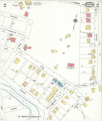 Sanborn Fire Insurance Map from Graham, Tazewell County, Virginia (1923), Sheet #0002 - Complete Map Set gallery image, historic Sanborn map, vintage wall art, Virginia Virginia