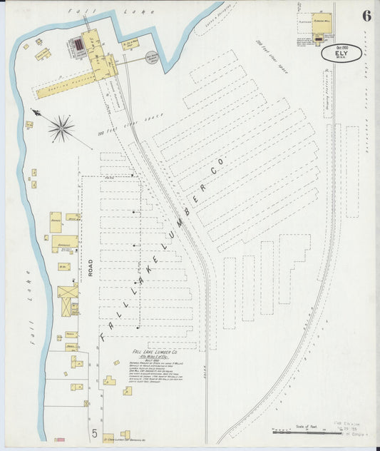 Sanborn Fire Insurance Map from Ely, Saint Louis County, Minnesota (1900), Sheet #0006 - Historic Sanborn Fire Insurance Map Print, vintage old map wall art, antique decor, genealogy gift, Minnesota Minnesota map