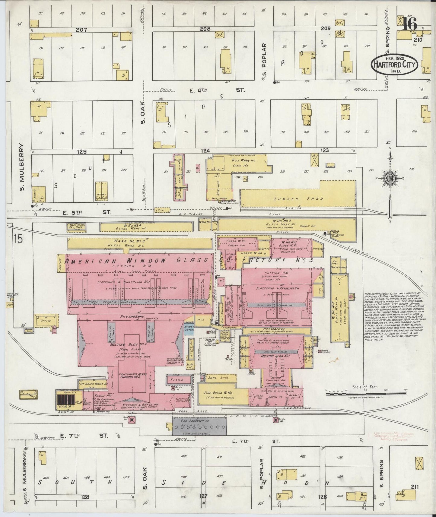 Sanborn Fire Insurance Map from Hartford City, Blackford County, Indiana (1920), Sheet #0016 - Historic Sanborn Fire Insurance Map Print, vintage old map wall art, antique decor, genealogy gift, Indiana Indiana map