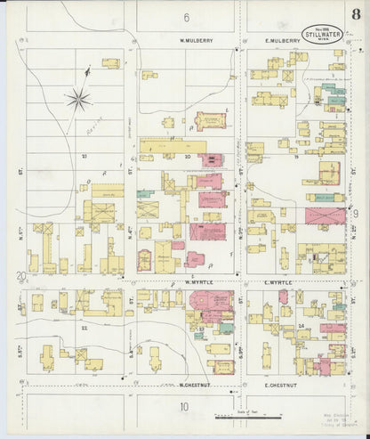 Sanborn Fire Insurance Map from Stillwater, Washington County, Minnesota (1898), Sheet #0008 - Complete Map Set gallery image, historic Sanborn map, vintage wall art, Minnesota Minnesota