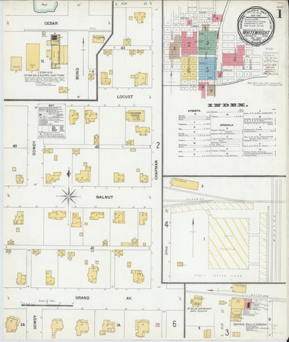 Sanborn Fire Insurance Map from Whitewright, Grayson County, Texas (1900), Sheet #0001 - Complete Map Set gallery image, historic Sanborn map, vintage wall art, Texas Texas