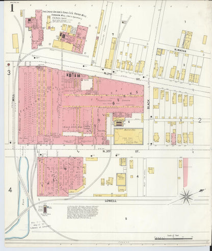 Sanborn Fire Insurance Map from Hamilton, Butler County, Ohio (1899), Sheet #0001 - Historic Sanborn Fire Insurance Map Print, vintage old map wall art, antique decor, genealogy gift, Ohio Ohio map