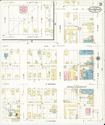 Sanborn Fire Insurance Map from Hoisington, Barton County, Kansas (1911), Sheet #0003 - Complete Map Set gallery image, historic Sanborn map, vintage wall art, Kansas Kansas