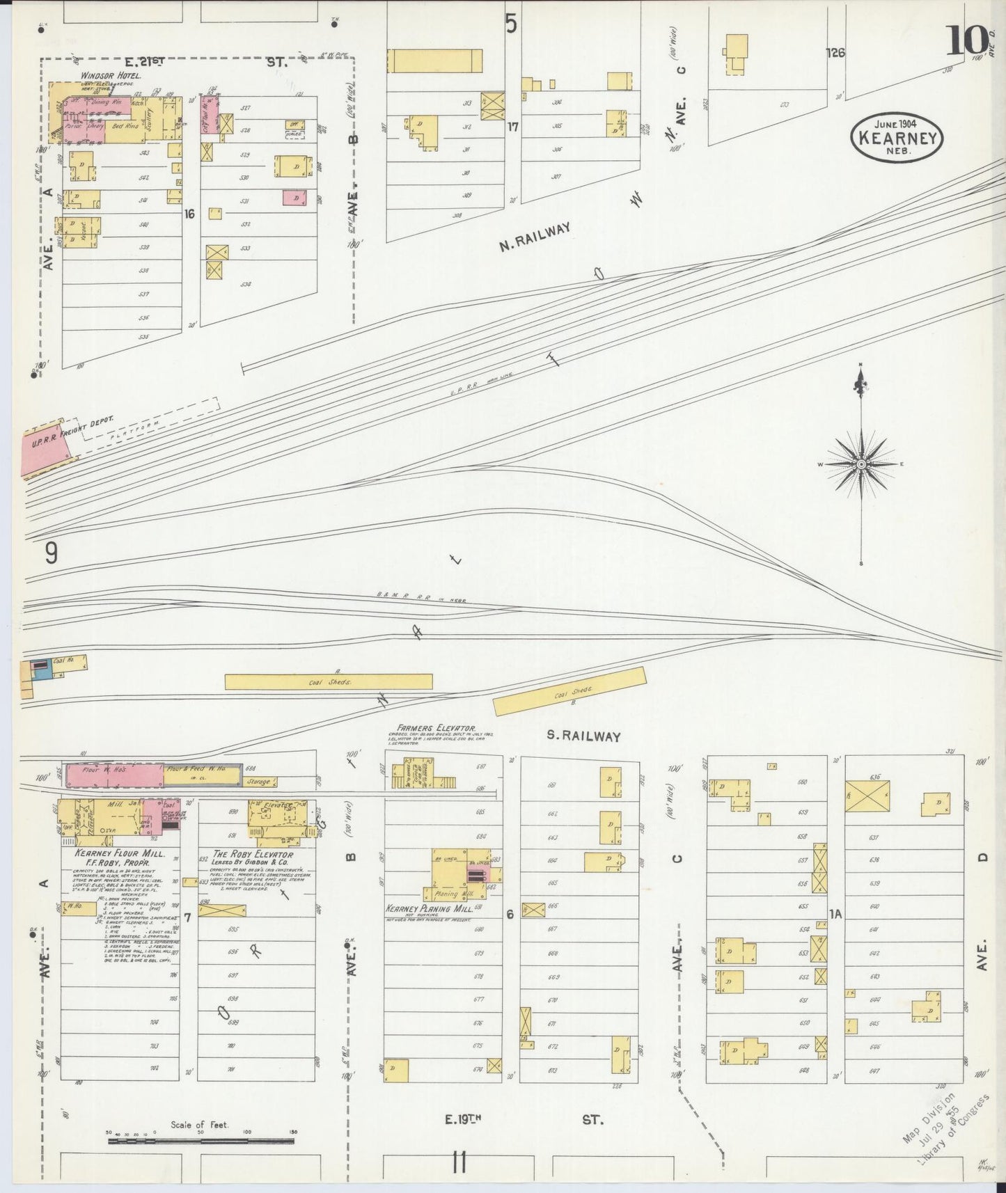 Sanborn Fire Insurance Map from Kearney, Buffalo County, Nebraska (1904), Sheet #0010 - Complete Map Set gallery image, historic Sanborn map, vintage wall art, Nebraska Nebraska
