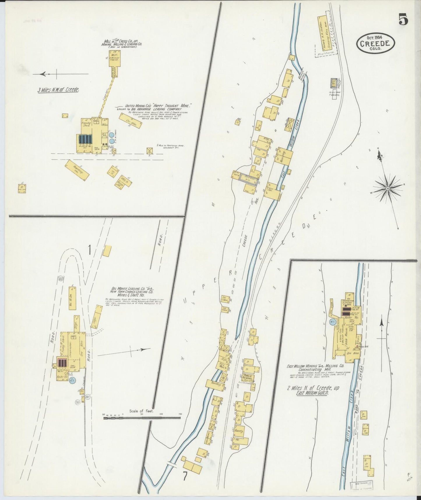 Sanborn Fire Insurance Map from Creede, Mineral County, Colorado (1904), Sheet #0005 - Complete Map Set gallery image, historic Sanborn map, vintage wall art, Colorado Colorado