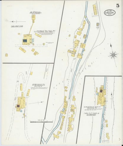 Sanborn Fire Insurance Map from Creede, Mineral County, Colorado (1904), Sheet #0005 - Complete Map Set gallery image, historic Sanborn map, vintage wall art, Colorado Colorado