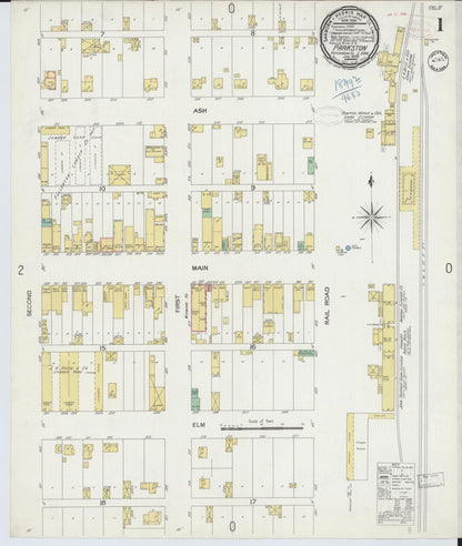 Sanborn Fire Insurance Map from Parkston, Hutchinson County, South Dakota (1899), Sheet #0001 - Complete Map Set gallery image, historic Sanborn map, vintage wall art, South Dakota South Dakota
