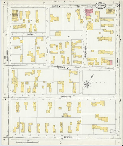 Sanborn Fire Insurance Map from Calais, Washington County, Maine (1900), Sheet #0008 - Complete Map Set gallery image, historic Sanborn map, vintage wall art, Maine Maine