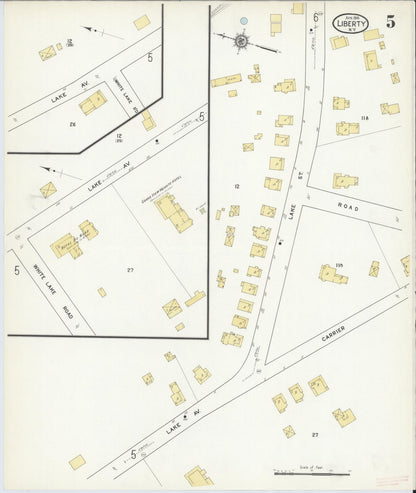 Sanborn Fire Insurance Map from Liberty, Sullivan County, New York (1916), Sheet #0005 - Complete Map Set gallery image, historic Sanborn map, vintage wall art, New York New York