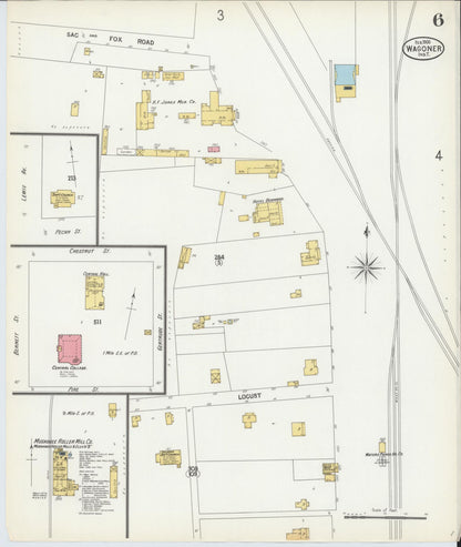 Sanborn Fire Insurance Map from Wagoner, Wagoner County, Oklahoma (1900), Sheet #0006 - Complete Map Set gallery image, historic Sanborn map, vintage wall art, Oklahoma Oklahoma