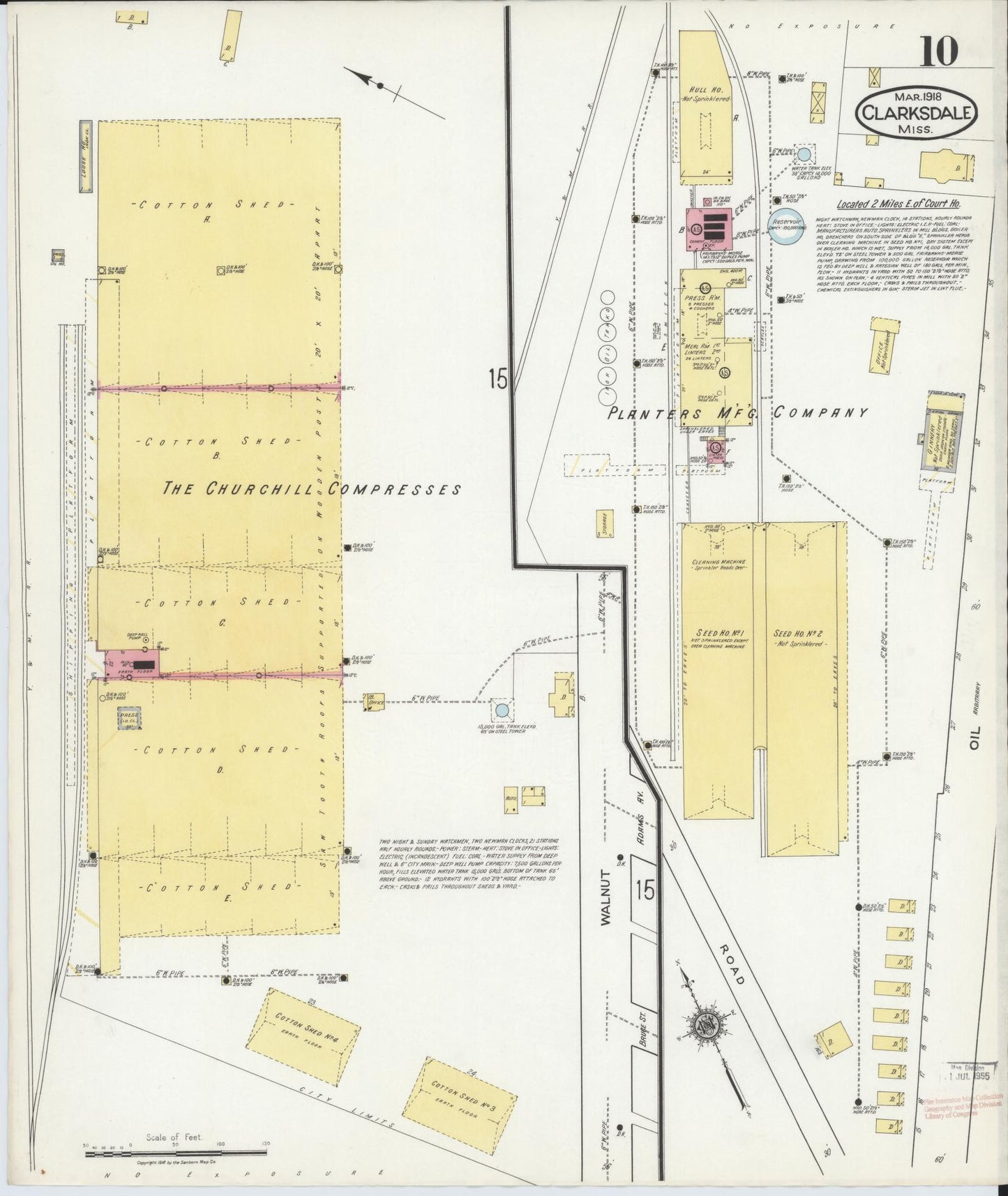 Sanborn Fire Insurance Map from Clarksdale, Coahoma County, Mississippi (1918), Sheet #0010 - Complete Map Set gallery image, historic Sanborn map, vintage wall art, Mississippi Mississippi