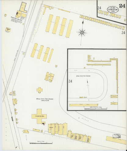 Sanborn Fire Insurance Map from Lewiston, Androscoggin County, Maine (1902), Sheet #0024 - Complete Map Set gallery image, historic Sanborn map, vintage wall art, Maine Maine