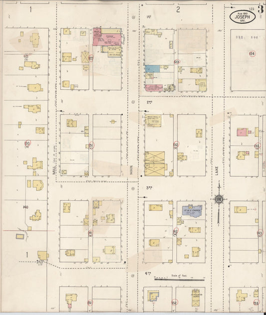 Sanborn Fire Insurance Map from Joseph, Wallowa County, Oregon (1941), Sheet #0003 - Historic Sanborn Fire Insurance Map Print, vintage old map wall art, antique decor, genealogy gift, Oregon Oregon map