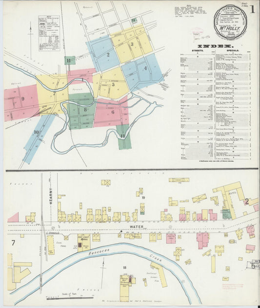 Sanborn Fire Insurance Map from Mount Holly, Burlington County, New Jersey. (1896) – Historic Sanborn Fire Insurance Map Print
