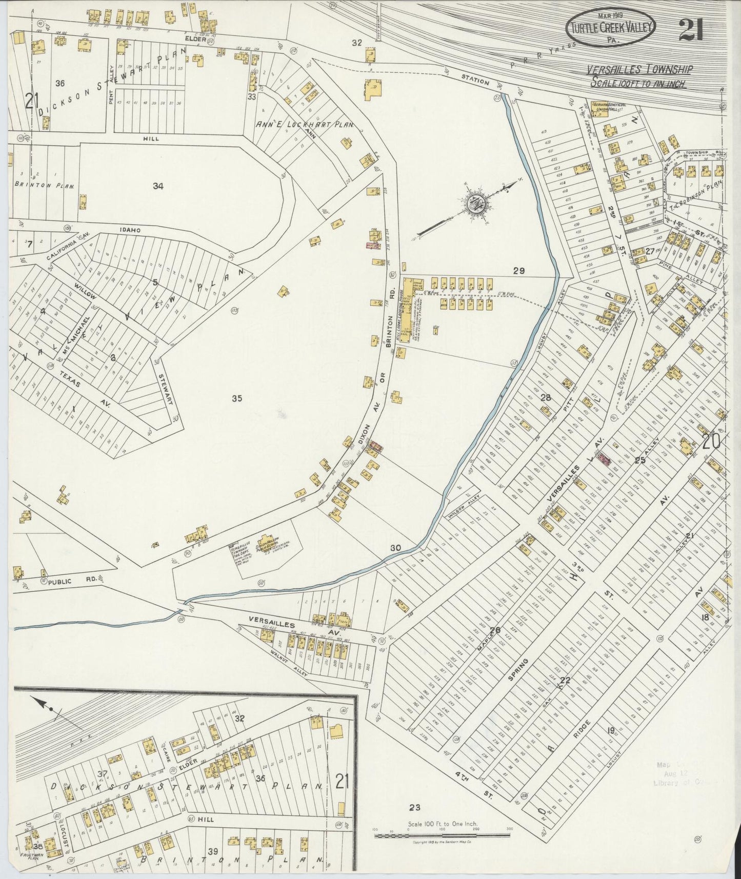 Sanborn Fire Insurance Map from Turtle Creek Valley, Allegheny County, Pennsylvania (1919), Sheet #0021 - Complete Map Set gallery image, historic Sanborn map, vintage wall art, Pennsylvania Pennsylvania