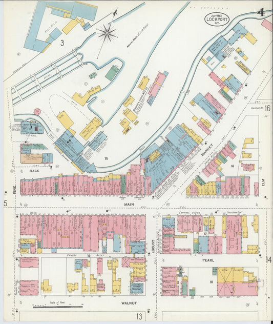 Sanborn Fire Insurance Map from Lockport, Niagara County, New York (1903), Sheet #0004 - Historic Sanborn Fire Insurance Map Print, vintage old map wall art, antique decor, genealogy gift, New York New York map