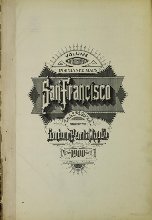 Sanborn Fire Insurance Map from San Francisco, San Francisco County, California (1900), Sheet #0001 - Complete Map Set gallery image, historic Sanborn map, vintage wall art, California California