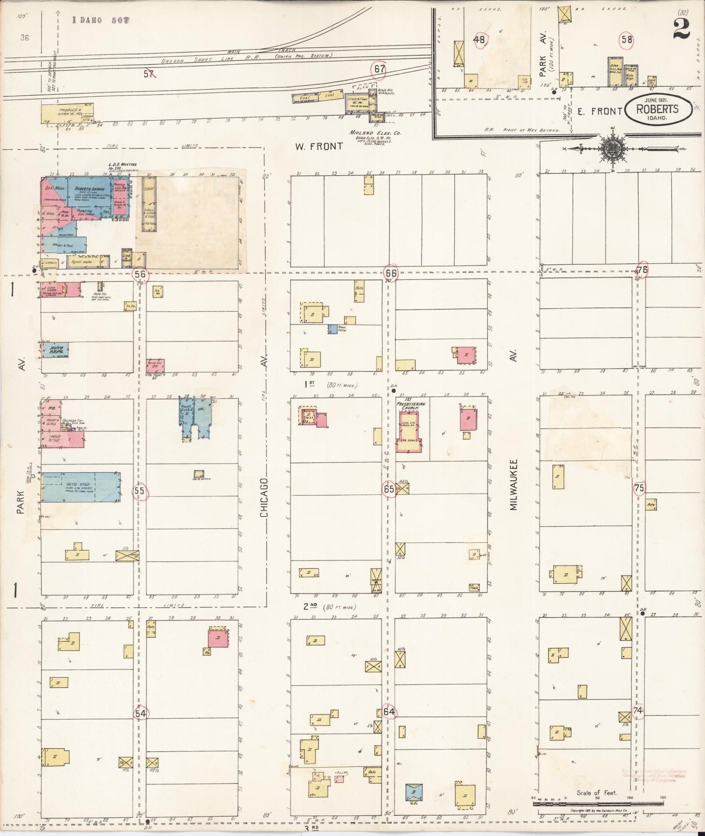 Sanborn Fire Insurance Map from Roberts, Jefferson County, Idaho (1929), Sheet #0002 - Historic Sanborn Fire Insurance Map Print, vintage old map wall art, antique decor, genealogy gift, Idaho Idaho map