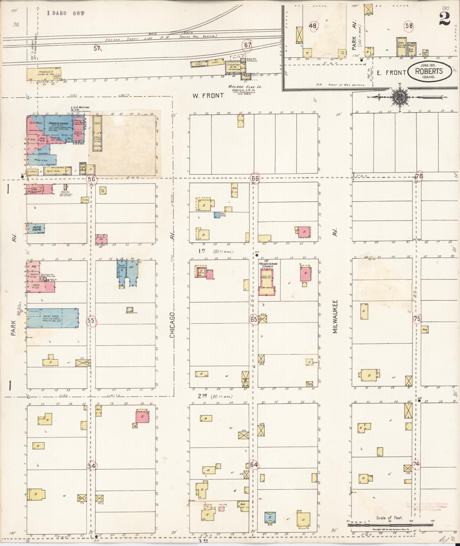 Sanborn Fire Insurance Map from Roberts, Jefferson County, Idaho (1929), Sheet #0002 - Historic Sanborn Fire Insurance Map Print, vintage old map wall art, antique decor, genealogy gift, Idaho Idaho map