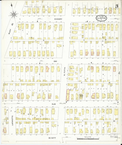 Sanborn Fire Insurance Map from Clinton, Clinton County, Iowa (1909), Sheet #0003 - Historic Sanborn Fire Insurance Map Print
