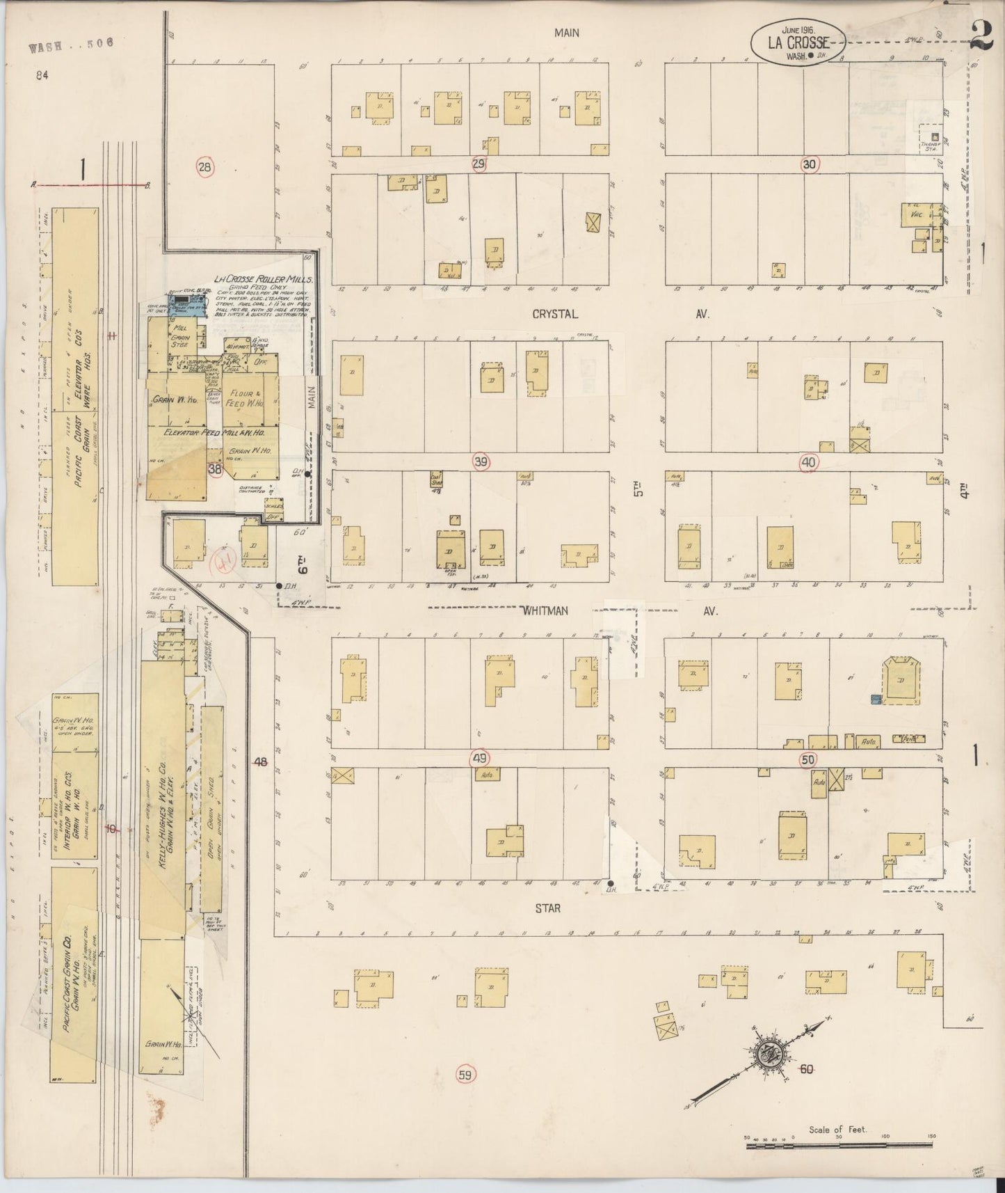 Sanborn Fire Insurance Map from La Crosse, Whitman County, Washington (1931), Sheet #0002 - Complete Map Set gallery image, historic Sanborn map, vintage wall art, Washington Washington
