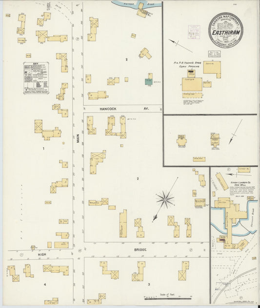 Sanborn Fire Insurance Map from East Hiram, Oxford County, Maine (1903), Sheet #0001 - Historic Sanborn Fire Insurance Map Print, vintage old map wall art, antique decor, genealogy gift, Maine Maine map