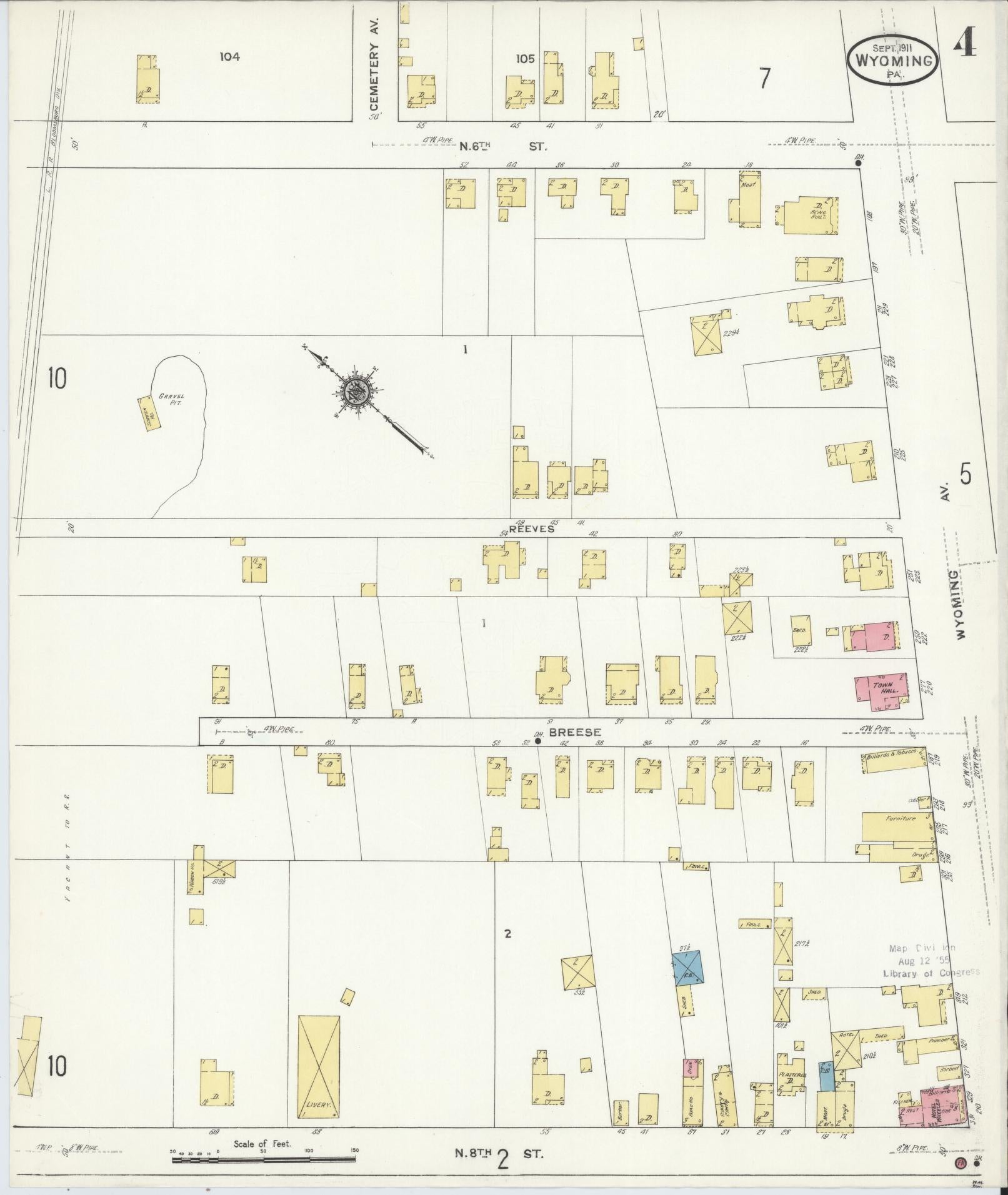 Sanborn Fire Insurance Map from Wyoming, Luzerne County, Pennsylvania (1911), Sheet #0004 - Complete Map Set gallery image, historic Sanborn map, vintage wall art, Pennsylvania Pennsylvania