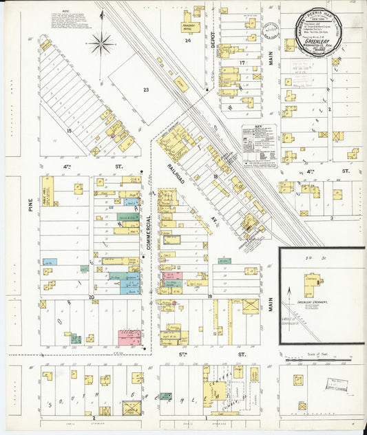 Sanborn Fire Insurance Map from Greenleaf, Washington County, Kansas (1899), Sheet #0001 - Historic Sanborn Fire Insurance Map Print, vintage old map wall art, antique decor, genealogy gift, Kansas Kansas map