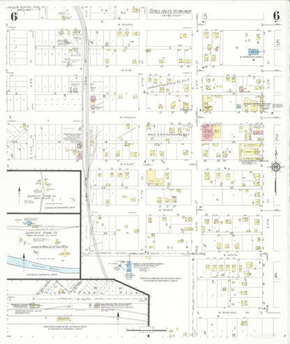 Sanborn Fire Insurance Map from Lincoln, Lincoln County, Kansas (1937), Sheet #0006 - Complete Map Set gallery image, historic Sanborn map, vintage wall art, Kansas Kansas