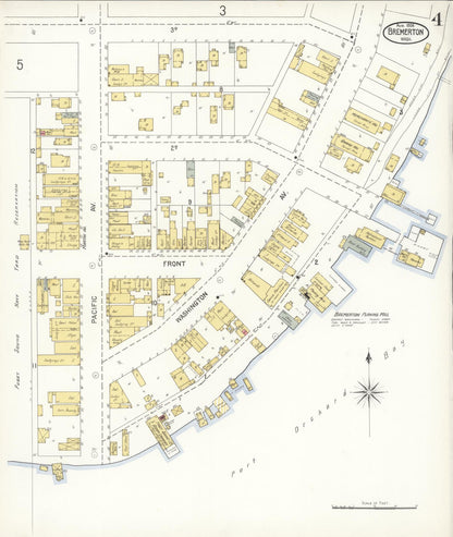 Sanborn Fire Insurance Map from Bremerton, Kitsap County, Washington (1904), Sheet #0004 - Complete Map Set gallery image, historic Sanborn map, vintage wall art, Washington Washington