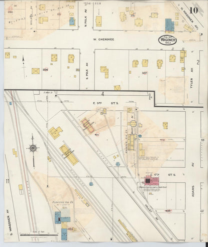 Sanborn Fire Insurance Map from Wagoner, Wagoner County, Oklahoma (1932), Sheet #0010 - Complete Map Set gallery image, historic Sanborn map, vintage wall art, Oklahoma Oklahoma