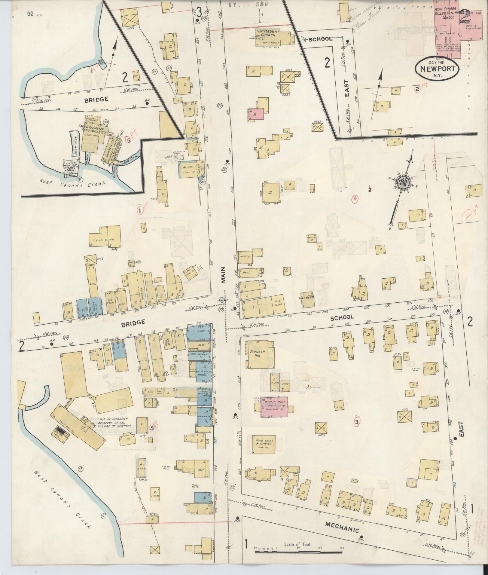 Sanborn Fire Insurance Map from Newport, Herkimer County, New York (1938), Sheet #0002 - Historic Sanborn Fire Insurance Map Print, vintage old map wall art, antique decor, genealogy gift, New York New York map