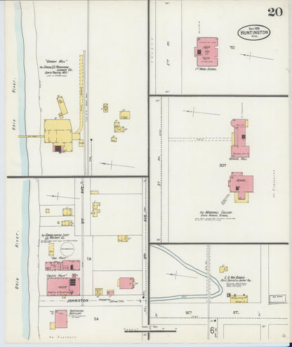 Sanborn Fire Insurance Map from Huntington, Cabell County, West Virginia (1898), Sheet #0020 - Complete Map Set gallery image, historic Sanborn map, vintage wall art, West Virginia West Virginia