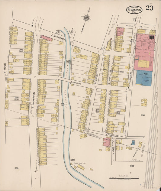 Sanborn Fire Insurance Map from Shamokin, Northumberland County, Pennsylvania (1922), Sheet #0023 - Historic Sanborn Fire Insurance Map Print, vintage old map wall art, antique decor, genealogy gift, Pennsylvania Pennsylvania map