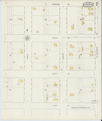 Sanborn Fire Insurance Map from Kingfisher, Kingfisher County, Oklahoma (1895), Sheet #0007 - Complete Map Set gallery image, historic Sanborn map, vintage wall art, Oklahoma Oklahoma