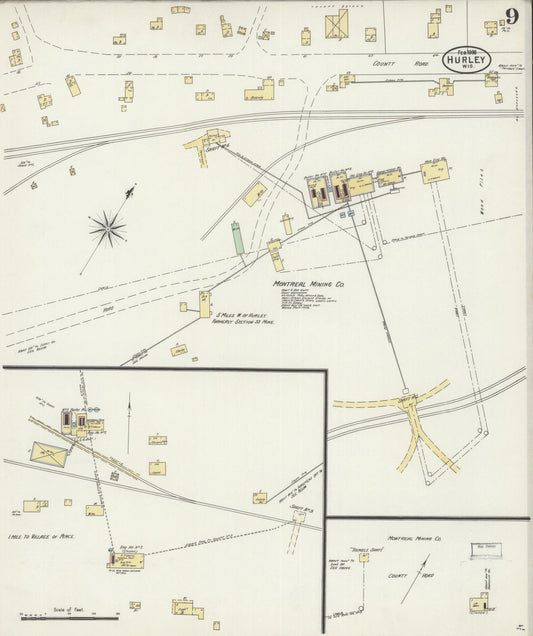 Sanborn Fire Insurance Map from Hurley, Iron County, Wisconsin (1898), Sheet #0009 - Historic Sanborn Fire Insurance Map Print, vintage old map wall art, antique decor, genealogy gift, Wisconsin Wisconsin map