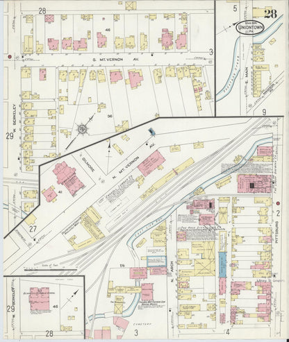 Sanborn Fire Insurance Map from Uniontown, Fayette County, Pennsylvania (1914), Sheet #0028 - Complete Map Set gallery image, historic Sanborn map, vintage wall art, Pennsylvania Pennsylvania