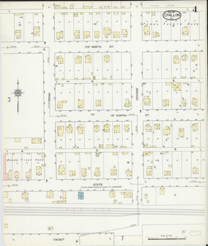 Sanborn Fire Insurance Map from O'Fallon, Saint Clair County, Illinois (1914), Sheet #0004 - Complete Map Set gallery image, historic Sanborn map, vintage wall art, Illinois Illinois