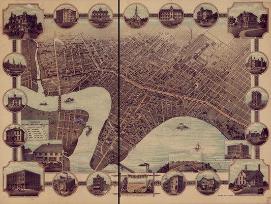 Winnipeg (1884) – Historic Bird’s-Eye View Panorama Print