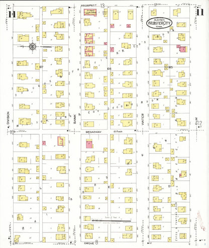 Sanborn Fire Insurance Map from Webster City, Hamilton County, Iowa (1923), Sheet #0011 - Historic Sanborn Fire Insurance Map Print