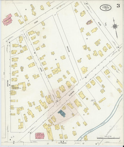 Sanborn Fire Insurance Map from Troy, Bradford County, Pennsylvania (1911), Sheet #0003 - Complete Map Set gallery image, historic Sanborn map, vintage wall art, Pennsylvania Pennsylvania