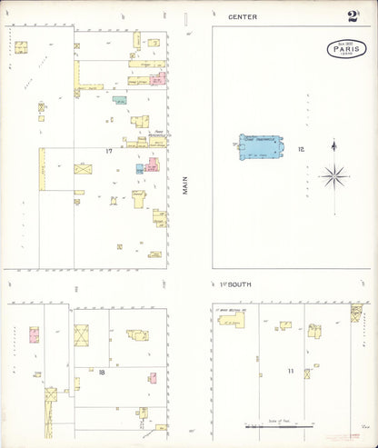 Sanborn Fire Insurance Map from Paris, Bear Lake County, Idaho (1892), Sheet #0002 - Complete Map Set gallery image, historic Sanborn map, vintage wall art, Idaho Idaho