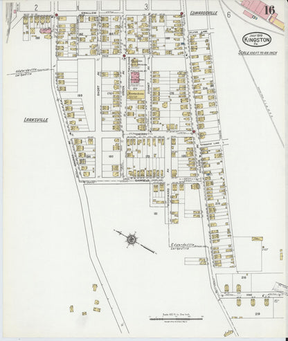 Sanborn Fire Insurance Map from Kingston, Luzerne County, Pennsylvania (1919), Sheet #0016 - Complete Map Set gallery image, historic Sanborn map, vintage wall art, Pennsylvania Pennsylvania