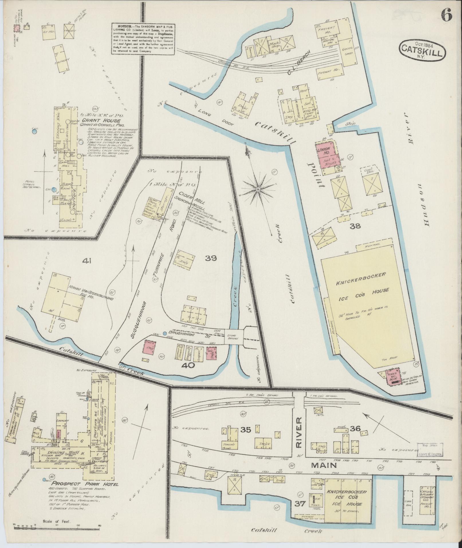 Sanborn Fire Insurance Map from Catskill, Greene County, New York (1884), Sheet #0006 - Complete Map Set gallery image, historic Sanborn map, vintage wall art, New York New York