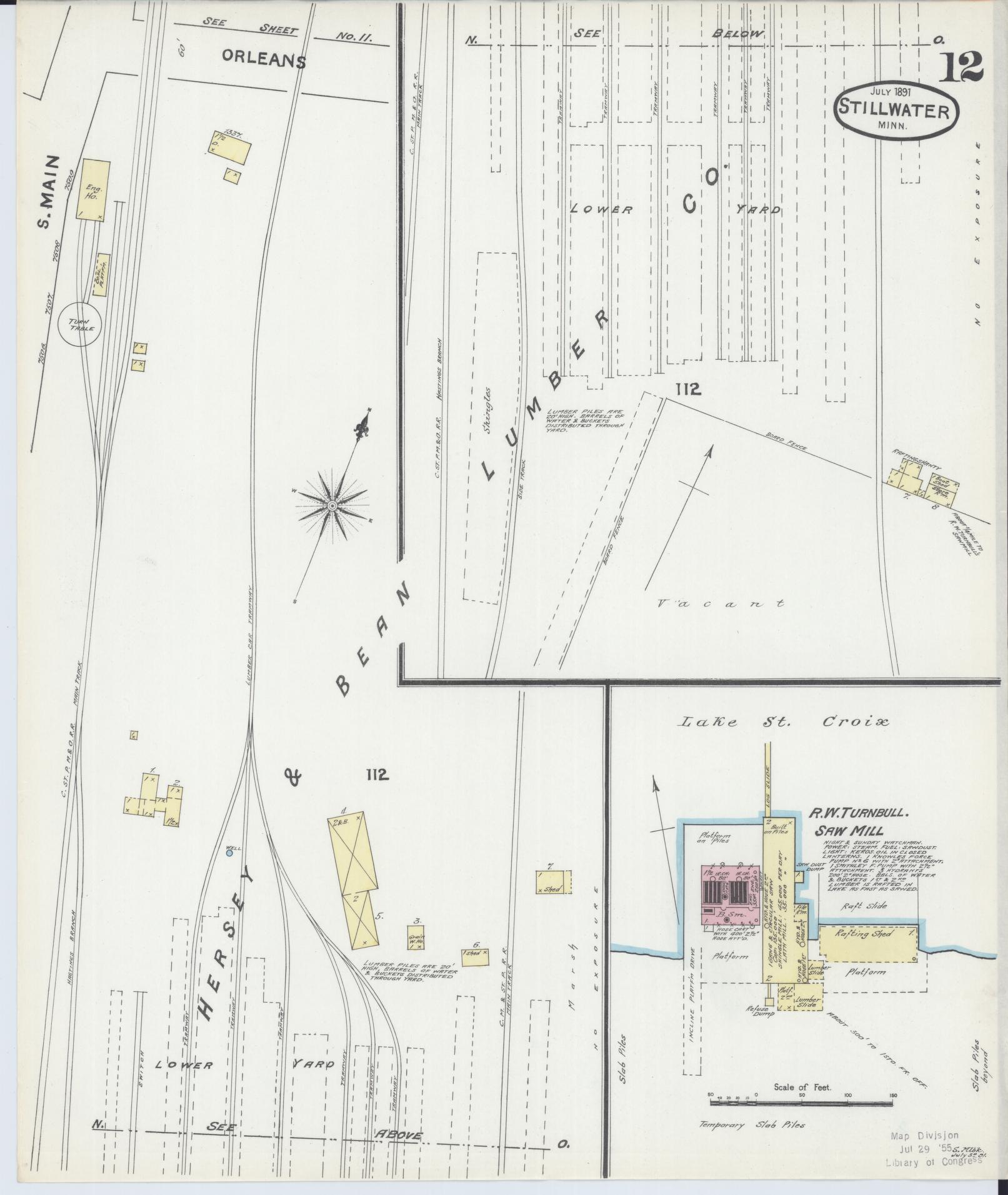 Sanborn Fire Insurance Map from Stillwater, Washington County, Minnesota (1891), Sheet #0012 - Complete Map Set gallery image, historic Sanborn map, vintage wall art, Minnesota Minnesota