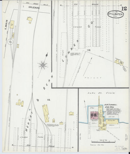 Sanborn Fire Insurance Map from Stillwater, Washington County, Minnesota (1891), Sheet #0012 - Complete Map Set gallery image, historic Sanborn map, vintage wall art, Minnesota Minnesota